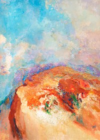 Abstract landscape oil paint textured background vector