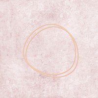 Round bronze frame on pastel pink oil paint textured background vector