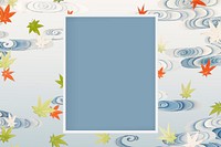 Rectangle frame with maple leaves and swirls vector
