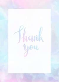 Colorful thank you card design vector
