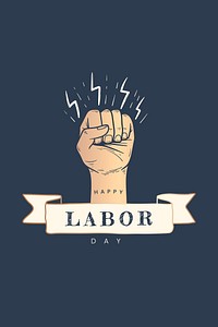 Happy Labor Day power fist vector