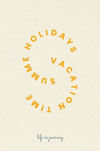Aesthetic holidays theme badges psd with summer vacation typography illustration