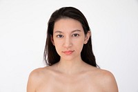 Bare chested woman in a studio shoot