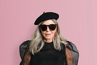 Senior woman in a fashion shoot mockup