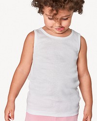 Kid's tank top mockup, front view editable apparel psd