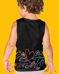 Kid's tank top mockup, back view editable apparel psd