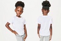 Girl&#39;s casual in white tee front and back