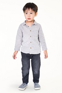 Boy's long sleeve shirt with jeans