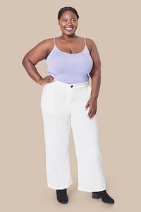 Plus size women&rsquo;s tank top and plants full body