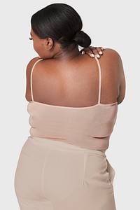 Women&#39;s plus size fashion tank top apparel mockup