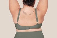 Women&#39;s green lingerie plus size fashion mockup