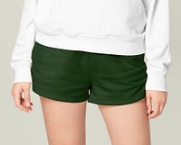 Women&rsquo;s green shorts with casual fashion