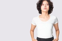 White t-shirt with design space women&rsquo;s casual apparel