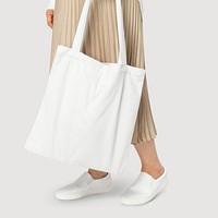 White tote bag basic apparel with design space