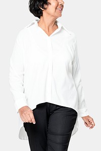 Women&rsquo;s white oversized shirt fashion with design space