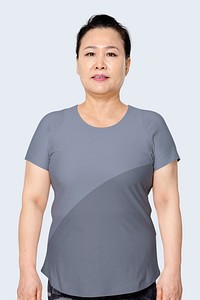 Women&rsquo;s blue tee size inclusive casual apparel with design space