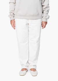 Comfortable jogger pants in white studio apparel
