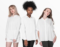 Teenage girls in color shirts for youth basic fashion photoshoot