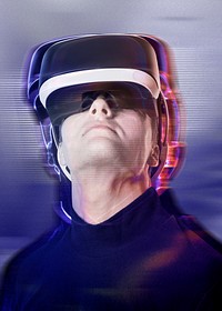 Man with virtual reality headsets