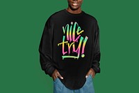 African American man wearing black sweatshirt photo