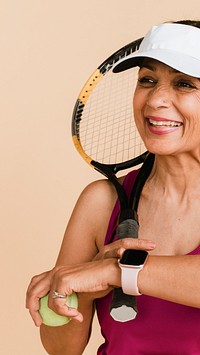 Matured female Indian tennis player late for the match