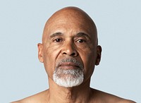 Portrait of a semi-nude senior African American man