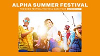 Music festival template, Facebook event cover, vector