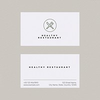 Restaurant business card template vector in front and rear view