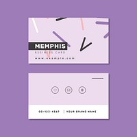 Memphis name card design vector