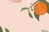 Hand drawn orange fruit branch frame design illustration