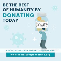Be the best of humanity by donating today social template source WHO vector
