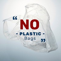 No plastic bag social media template vector