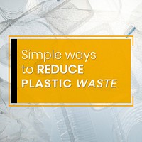Simple ways to reduce plastic waste social media template vector