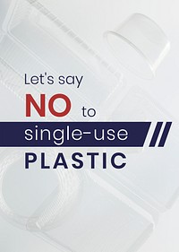 Let&#39;s say no to single-use plastic poster template mockup