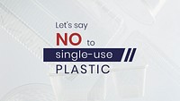 Let&#39;s say no to single-use plastic presentation template mockup