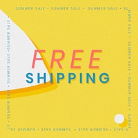 Free shipping summer sale template vector 
