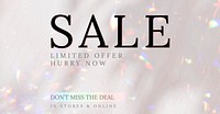 Shop sale ads  with light reflection background