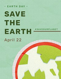 Save the planet poster for earth day