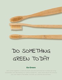 Bamboo toothbrushes poster natural biodegradable product