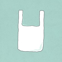 Reusable plastic bag doodle illustration earth friendly living