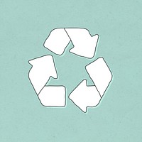Recycle symbol psd doodle illustration