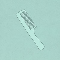 Woman hair comb vector doodle illustration
