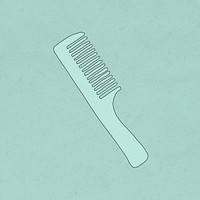 Woman hair comb psd doodle illustration