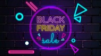 Neon vector Black Friday sale promotion design template