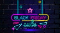 Black Friday vector colorful neon sale ad template
