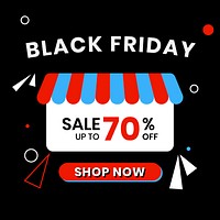 Sale 70% Black Friday vector sale promotion advertisement template