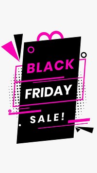 Black Friday Sale! vector pink bold font ad white banner