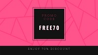 Vector Promo code 70% off pink mosaic pattern background