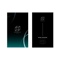 Black business card vector editable template