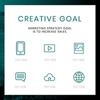 Social media creative goal vector business editable template